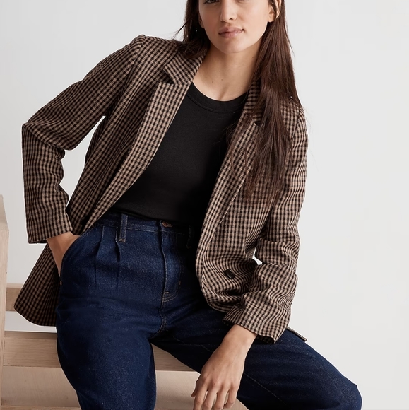 Madewell Caldwell Double-Breasted Blazer in Lyden Plaid - Picture 3 of 12